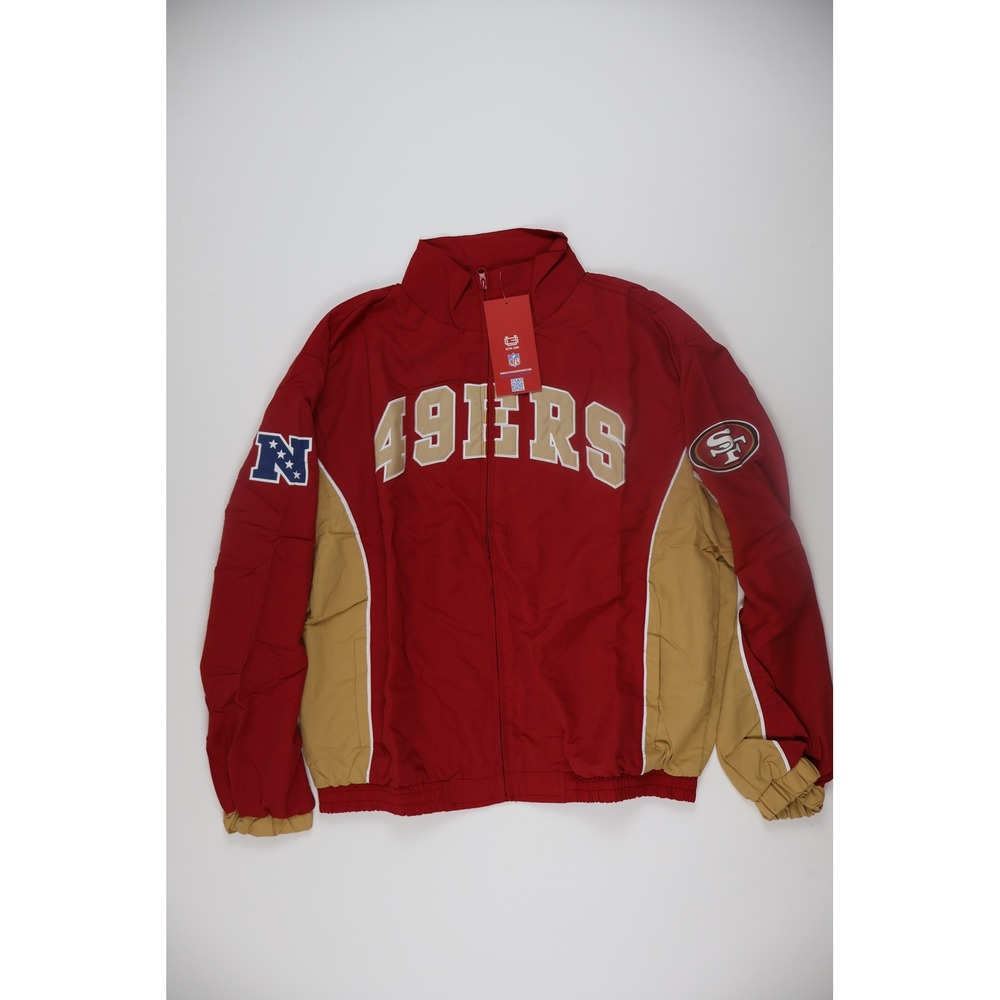 Ultra Game Mens Jacket San Francisco 49ers Red Gold Medium NWT